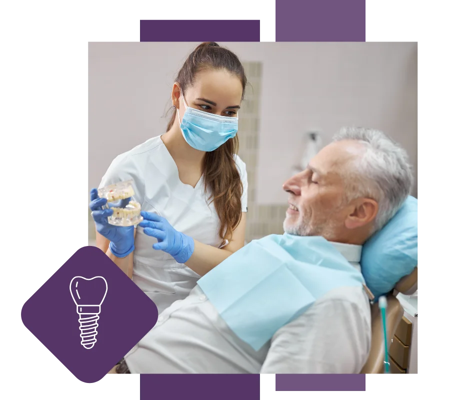 old man with dentist